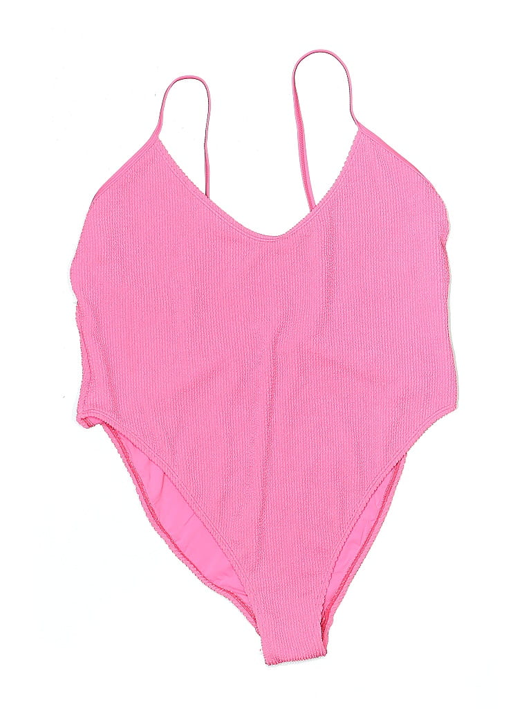 Pre-owned Good American One Piece Swimsuit In Pink