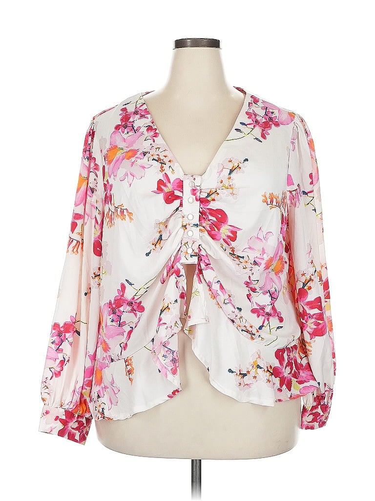 Pre-owned Assorted Brands 3/4 Sleeve Blouse In Pink