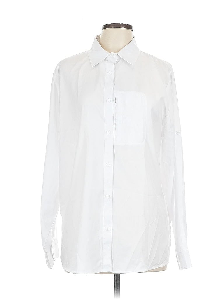 Pre-owned Unbranded Long Sleeve Blouse In White