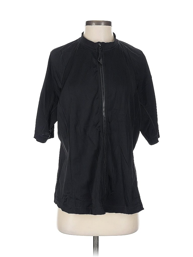 Pre-owned Lands' End 3/4 Sleeve T-shirt In Black