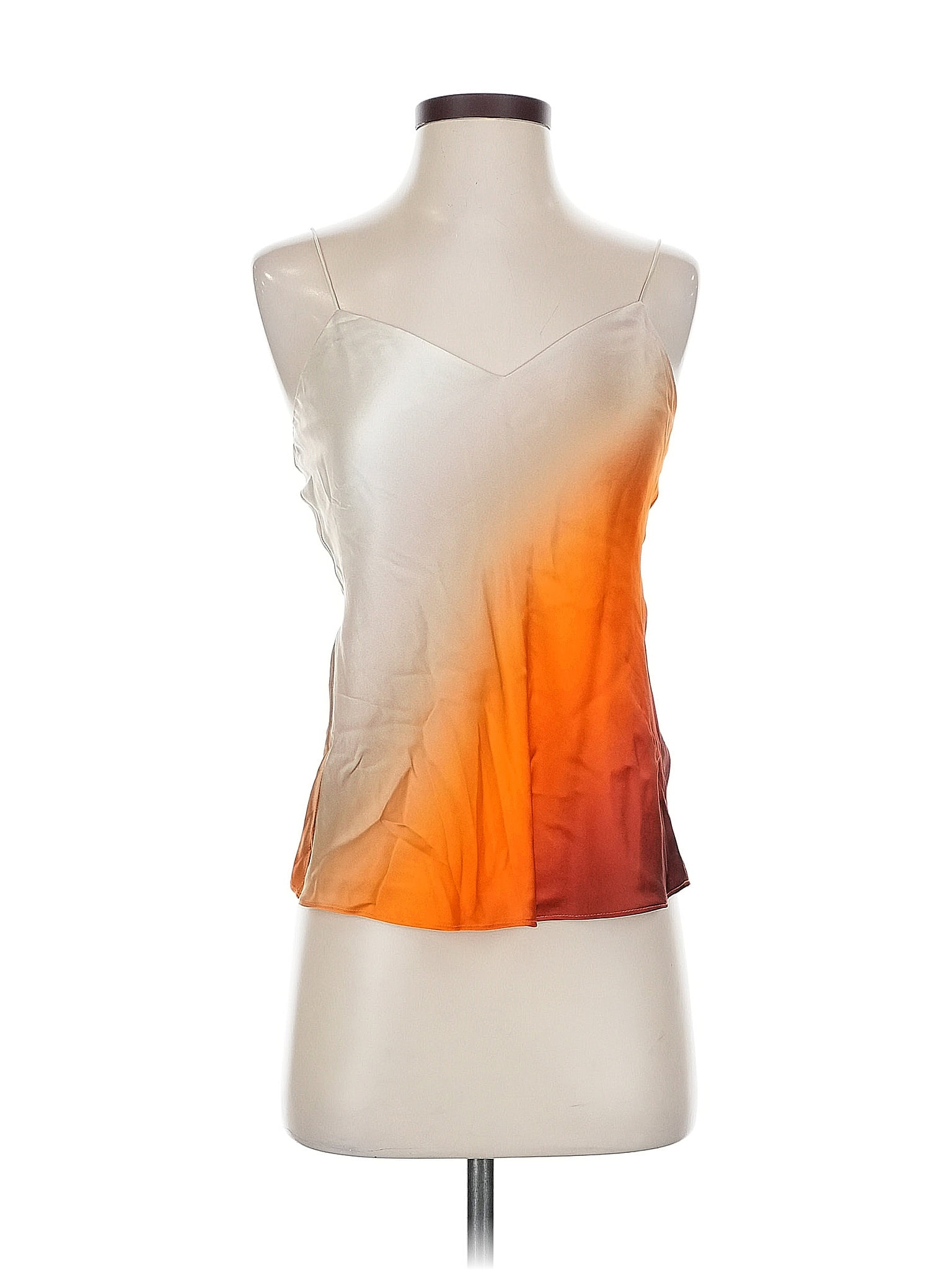 Cami NYC 100% Silk Orange Sleeveless Top Size XXS