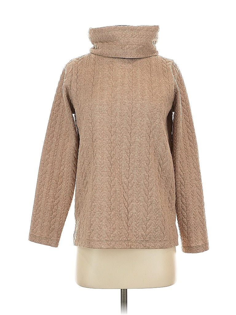 Click to view more detailed imagery on our partner's website Pre-owned J.crew Factory Store Long Sleeve Top Tan Turtleneck Tops In Brown