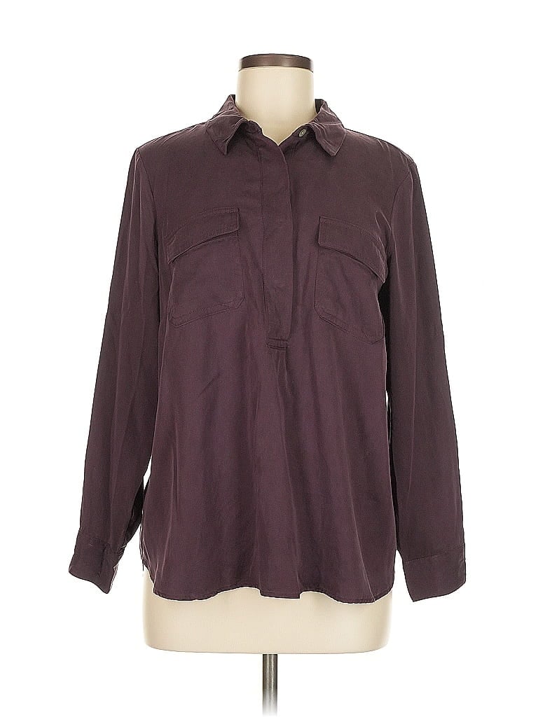 Click to view more detailed imagery on our partner's website Pre-owned Jjill Long Sleeve Button Down Shirt In Purple