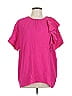 ROCHAS Pink Short Sleeve Blouse Size EU (IT) 48 / US 12 - photo 1