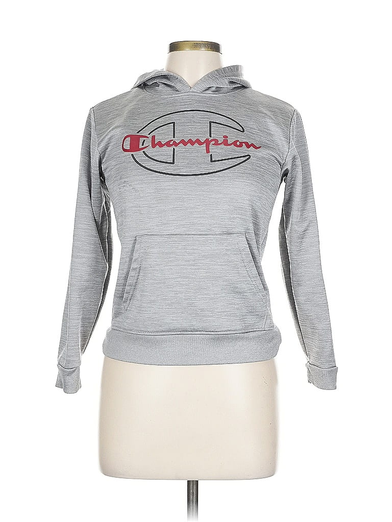 Pre-owned Champion Pullover Hoodie In Silver