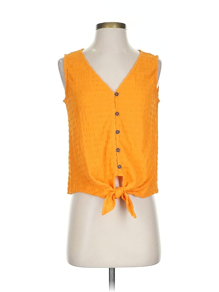 Pre-owned Sanctuary Tank Top Orange Plunge Neckline Tops