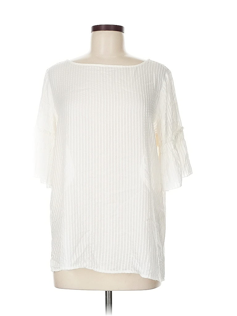 Pre-owned Ann Taylor 3/4 Sleeve T-shirt In White