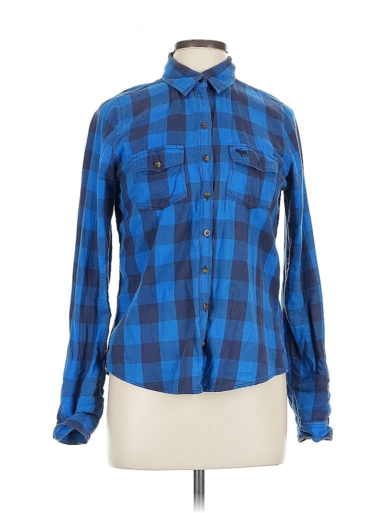 Pre-owned Abercrombie & Fitch Long Sleeve Button Down Shirt In Blue