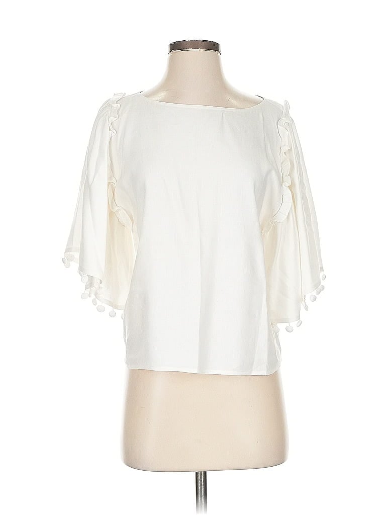 Click to view more detailed imagery on our partner's website Pre-owned Club Monaco 3/4 Sleeve Blouse In White