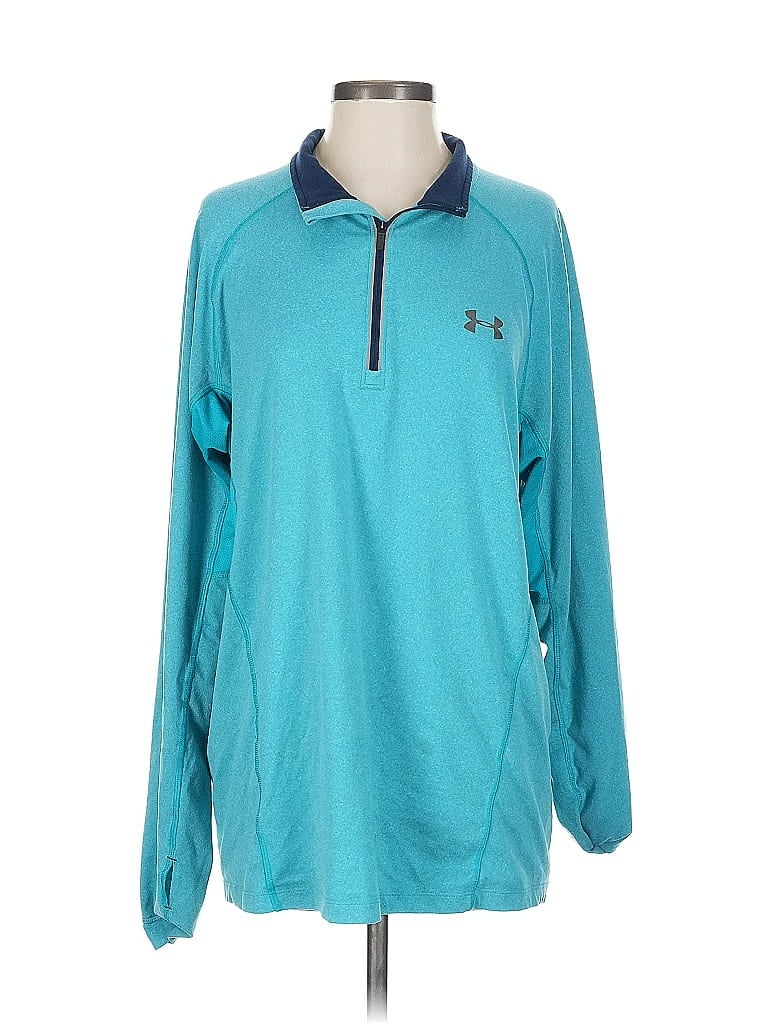 Pre-owned Under Armour Long Sleeve Polo Shirt In Blue