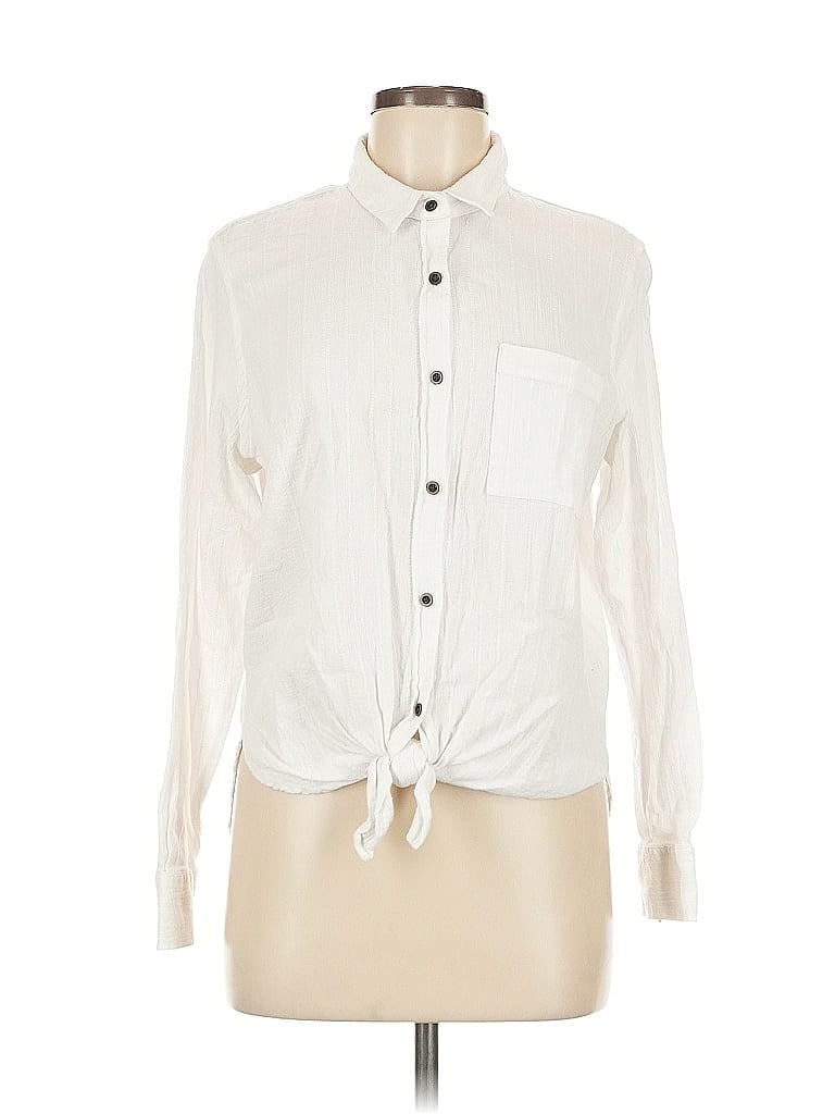 Pre-owned Universal Thread Long Sleeve Button Down Shirt In White