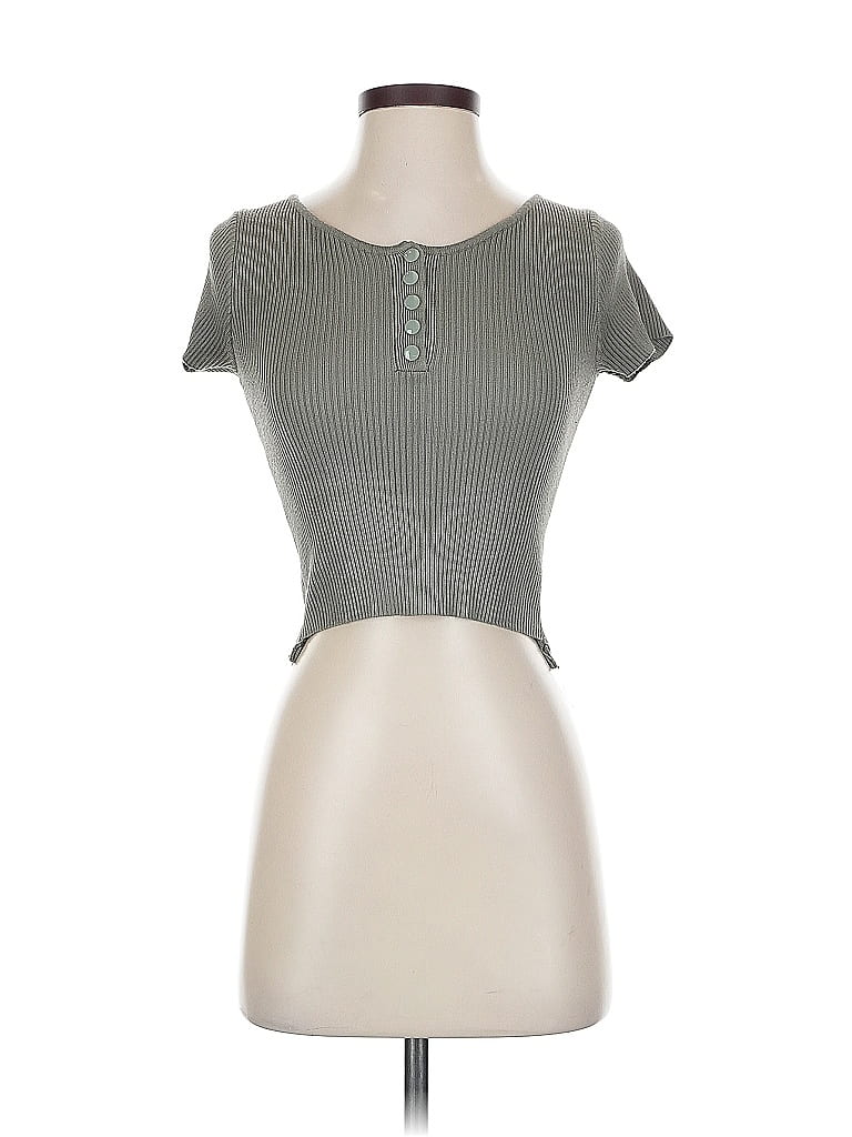 Pre-owned Gilded Intent Short Sleeve Henley Shirt In Green