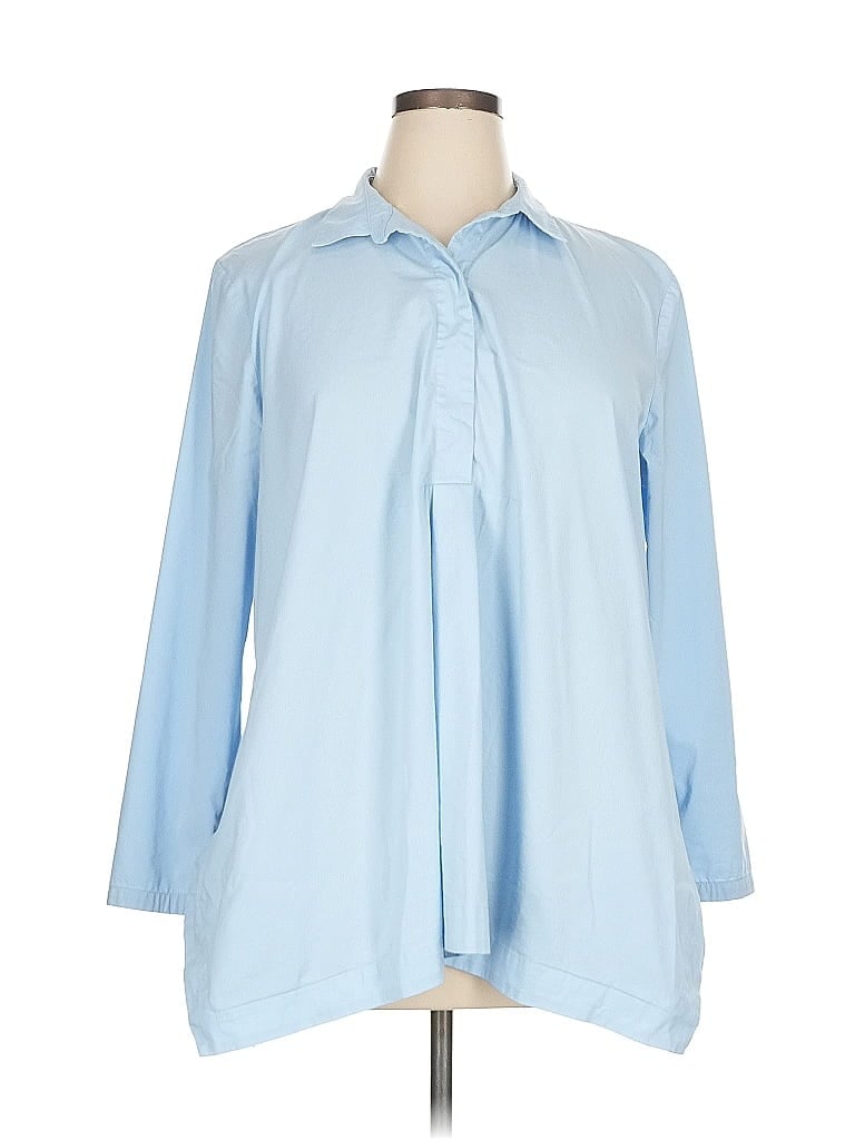 Pre-owned Jjill 3/4 Sleeve Blouse In Blue