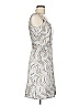 Hilton Hollis Chevron-herringbone Silver Gray Cocktail Dress Size 6 - photo 4