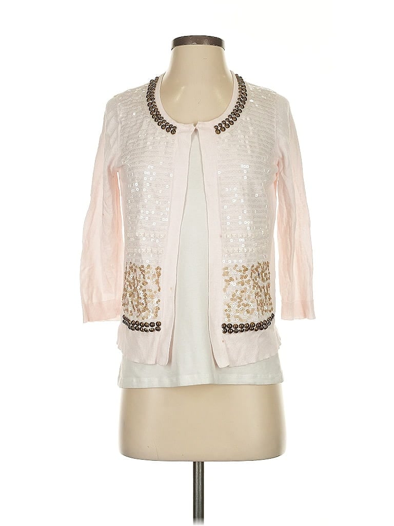 Pre-owned Chico's Cardigan Sweater In White