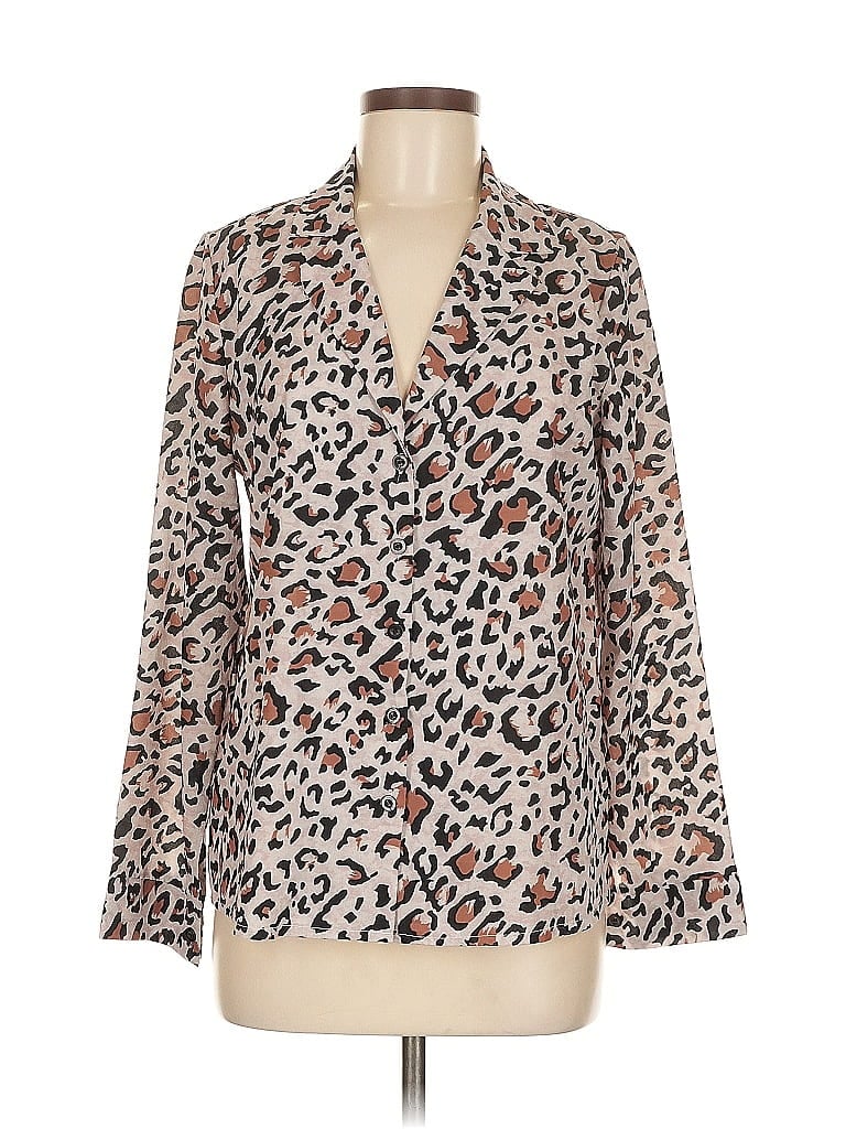 Pre-owned Unbranded Long Sleeve Blouse In Brown