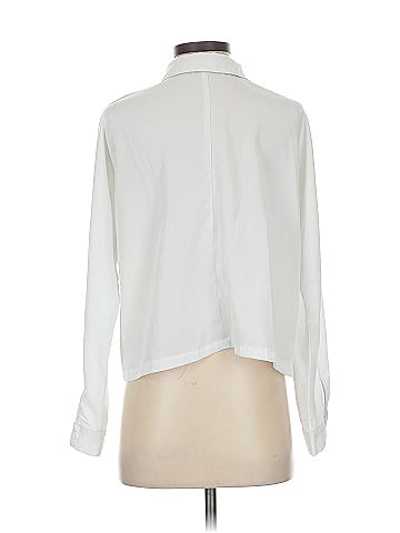 REVAMPED 100% Polyester Ivory White Long Sleeve Blouse Size S