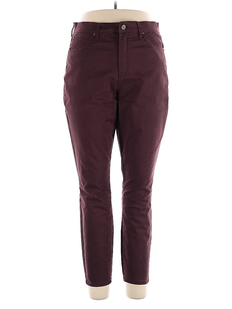 Pre-owned Nicole Miller Casual Pants In Burgundy