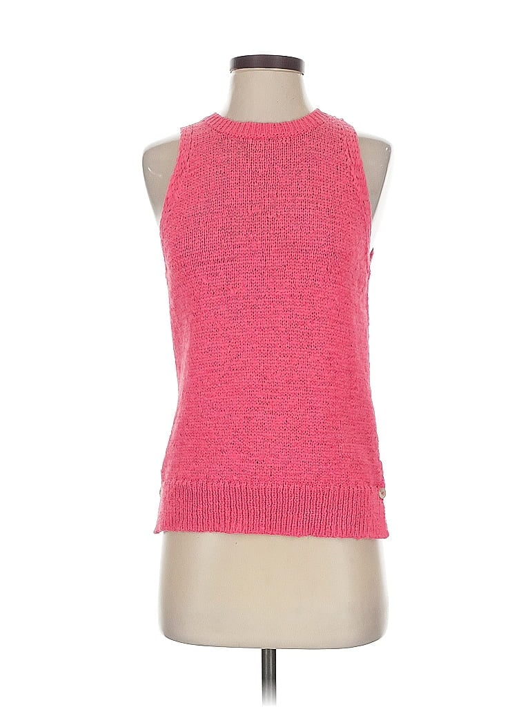 Pre-owned White + Warren Sweater Vest In Pink