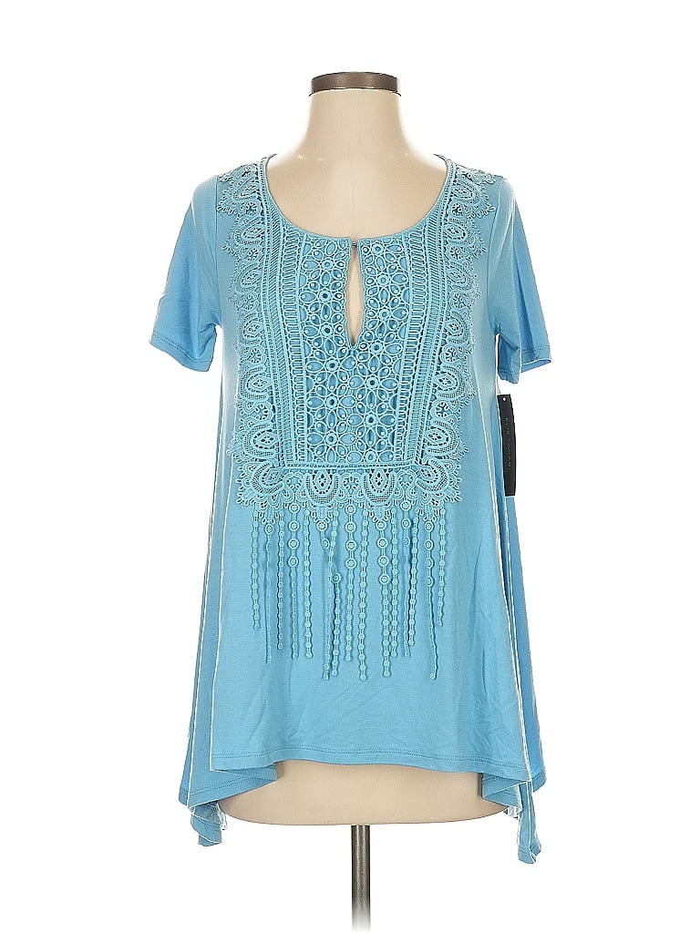 Elie Tahari Short Sleeve Blouse In Blue