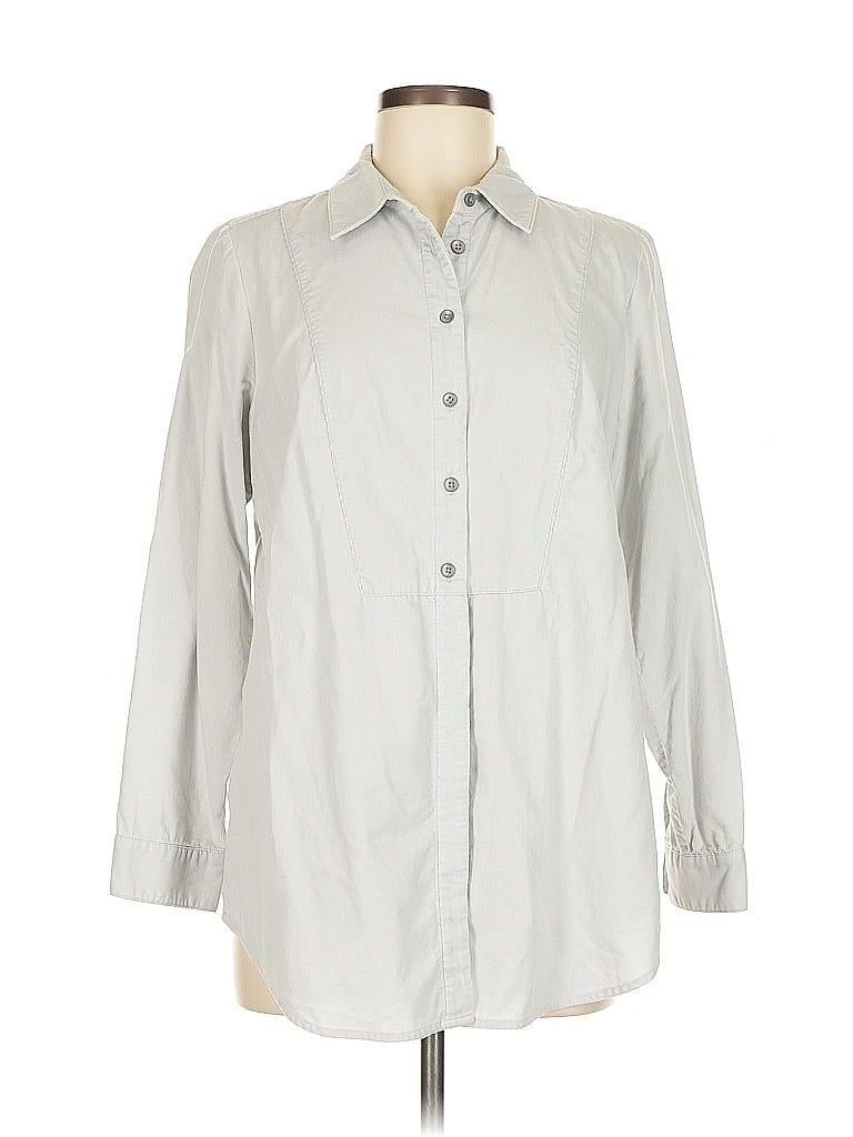 Click to view more detailed imagery on our partner's website Pre-owned Jjill 3/4 Sleeve Button Down Shirt In Gray