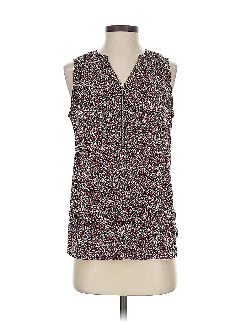 Pre-owned Apt. 9 Sleeveless Blouse In Burgundy