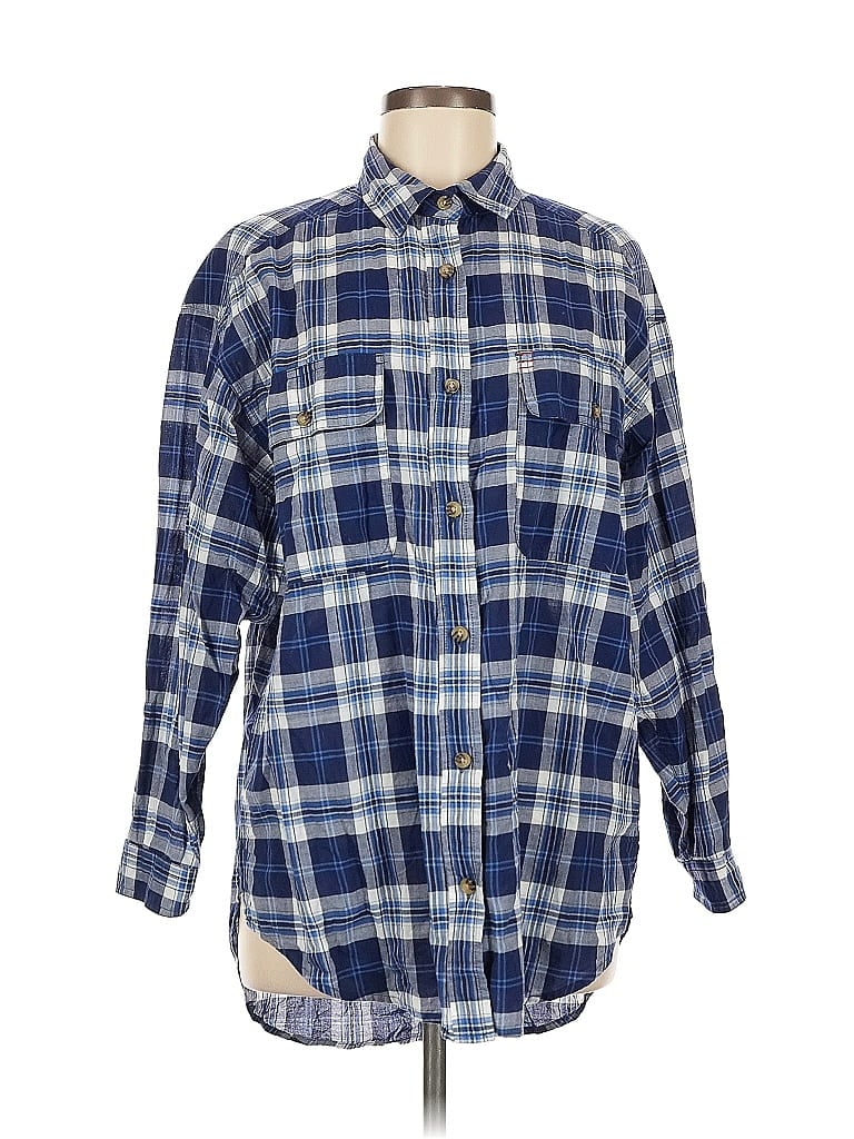 Pre-owned Bdg Long Sleeve Button Down Shirt In Blue