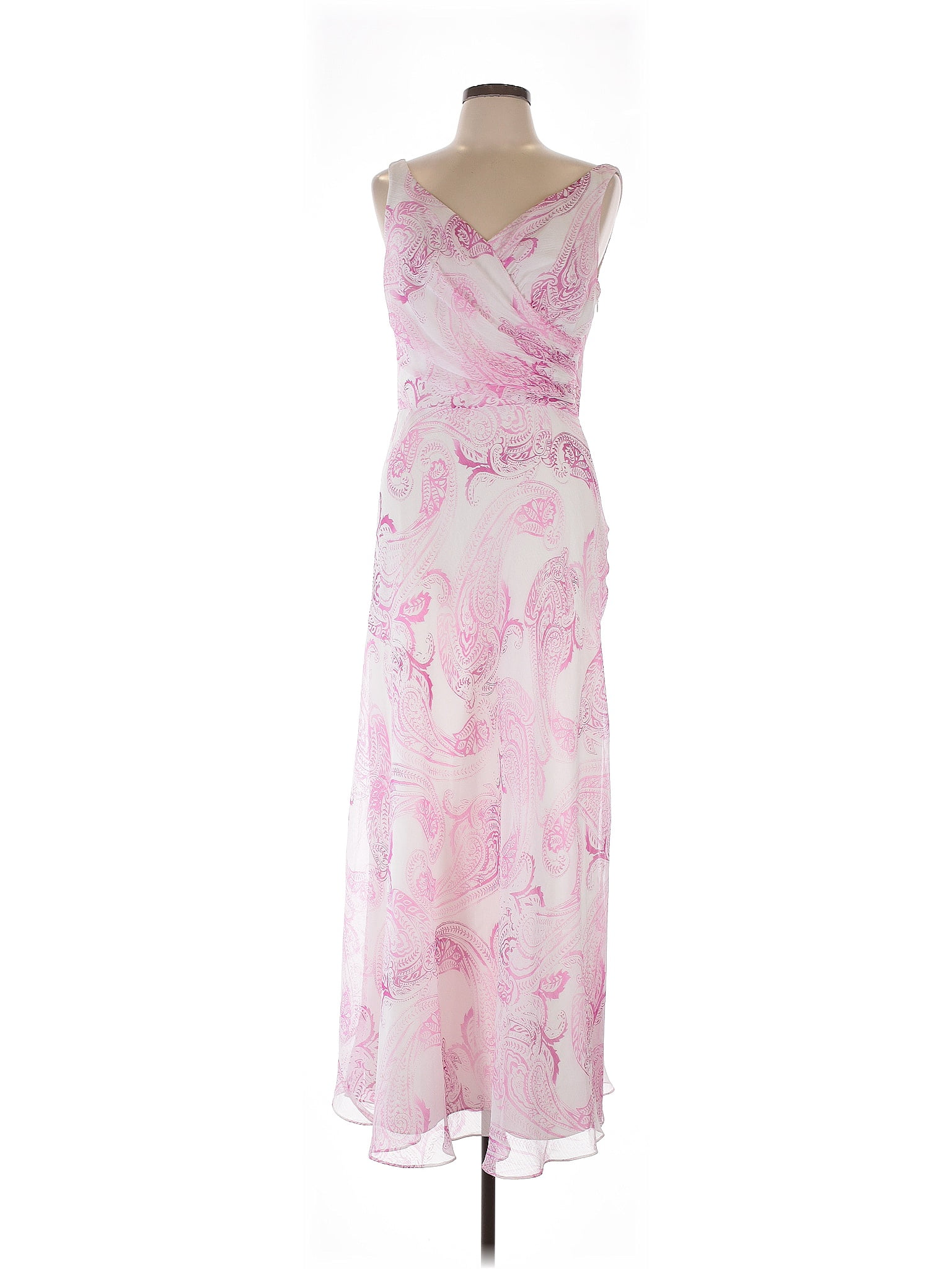 Lauren by Ralph Lauren 100% Polyester Pink Purple Cocktail Dress Size 10