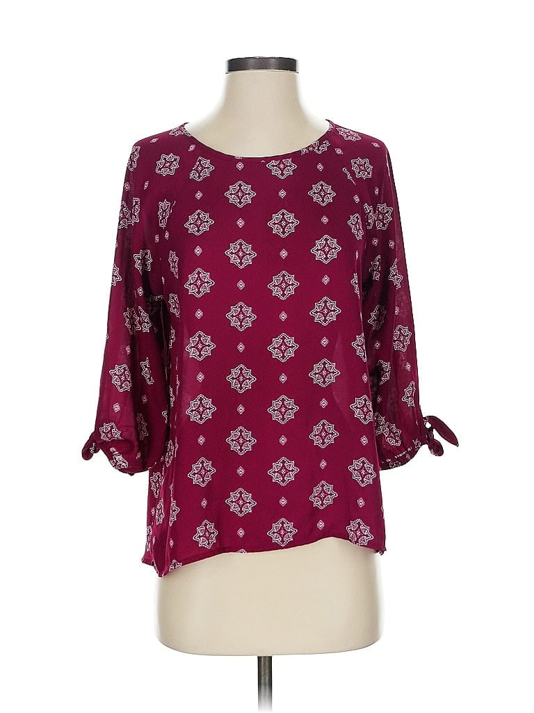 Click to view more detailed imagery on our partner's website Pre-owned Papermoon 3/4 Sleeve Blouse In Burgundy