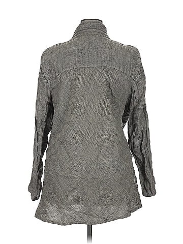 Flax 3/4 Sleeve Button-Down Shirt (view 2)