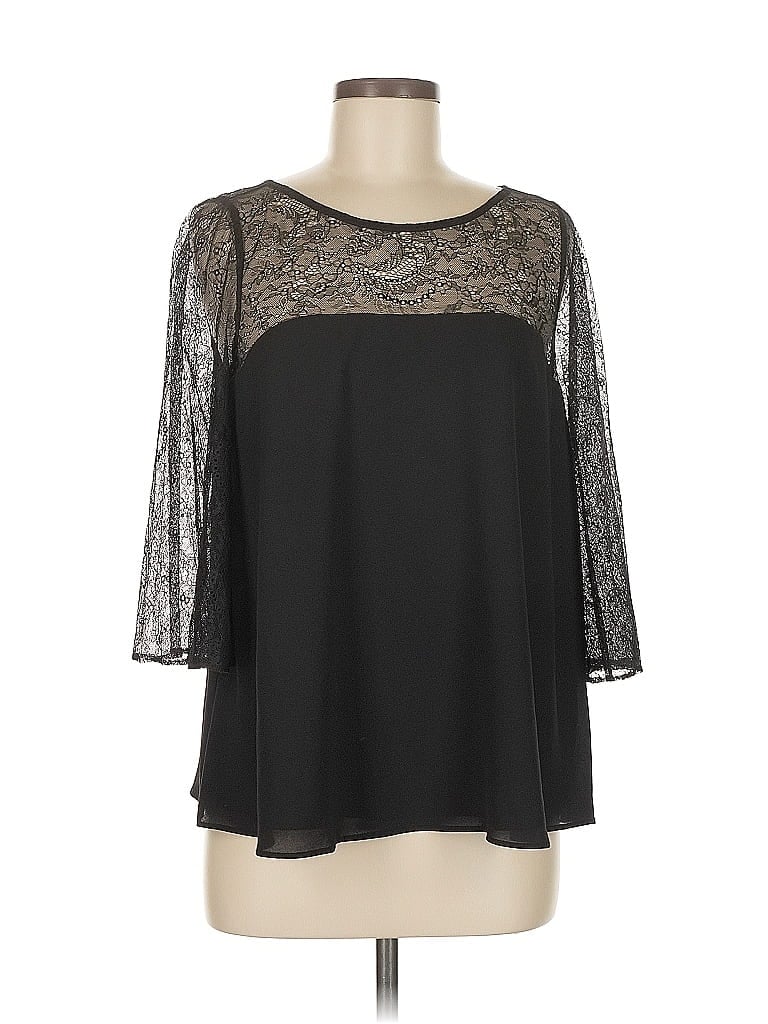 Pre-owned Cooper & Ella 3/4 Sleeve Blouse In Black