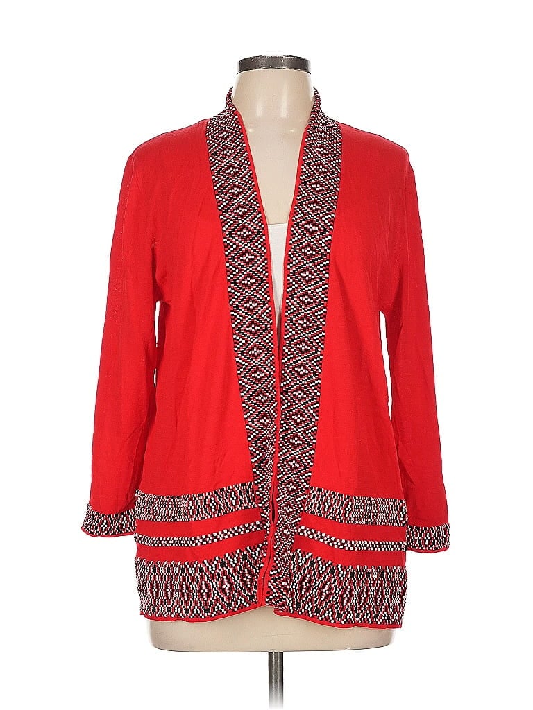 Pre-owned Ruby Rd. Cardigan Sweater In Red