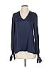 Elizabeth and James 100% Polyester Blue Long Sleeve Blouse Size XS - photo 1