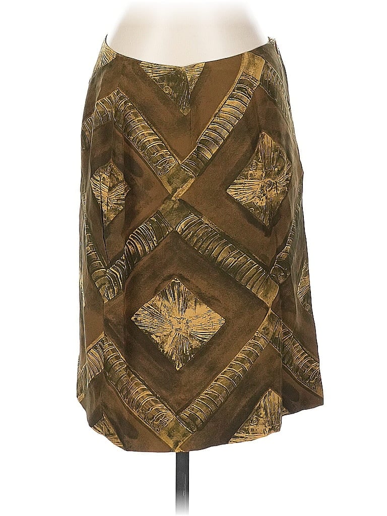 Pre-owned Jones New York Silk Skirt In Brown