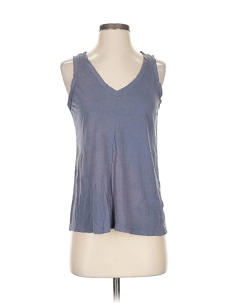Click to view more detailed imagery on our partner's website Pre-owned Caslon Tank Top Blue Halter Neckline Tops