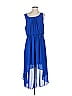 Studio Y 100% Polyester Solid Blue Casual Dress Size L - photo 1