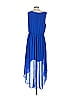 Studio Y 100% Polyester Solid Blue Casual Dress Size L - photo 2
