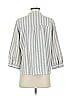 Just Female Stripes Gray 3/4 Sleeve Button-Down Shirt Size S - photo 2