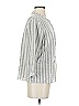 Just Female Stripes Gray 3/4 Sleeve Button-Down Shirt Size S - photo 4