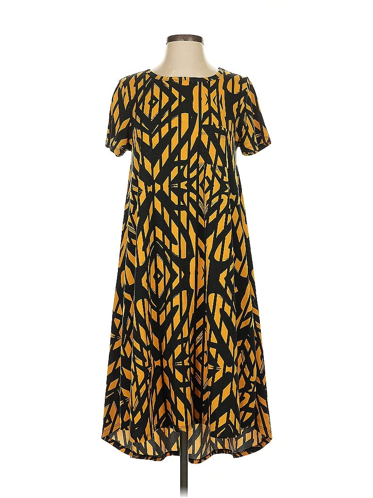Pre-owned Lularoe Casual Dress In Yellow