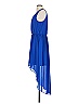 Studio Y 100% Polyester Solid Blue Casual Dress Size L - photo 4