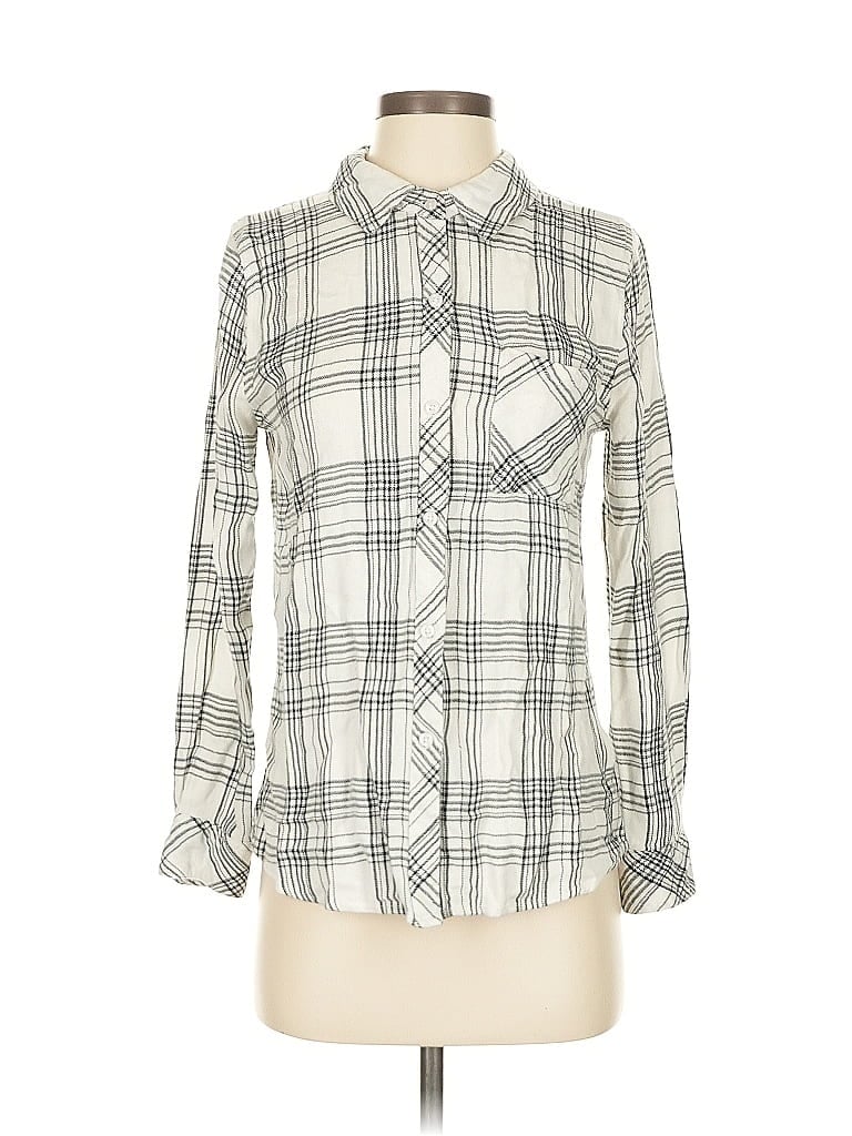 Pre-owned Rails Long Sleeve Button Down Shirt In White