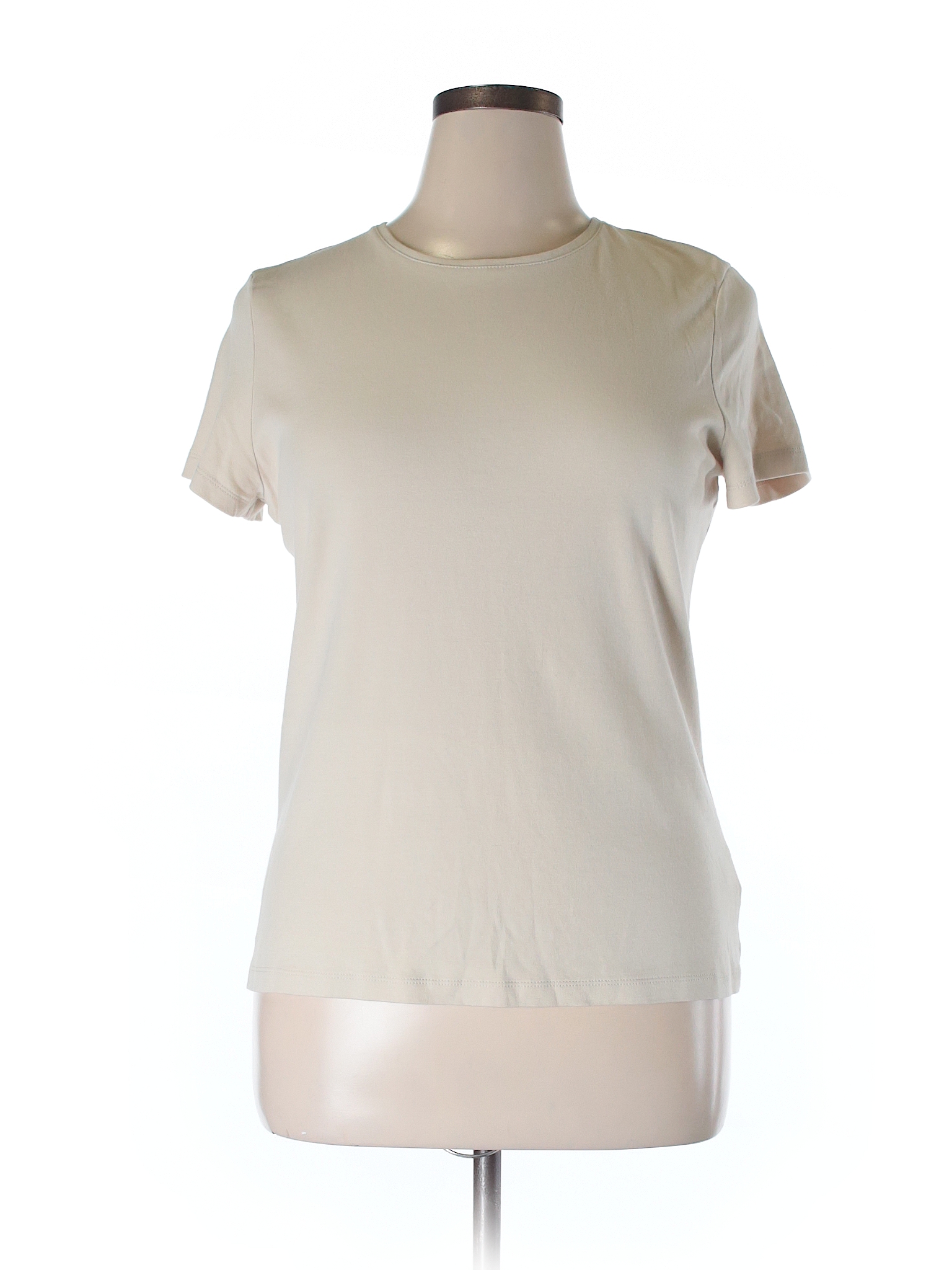 Croft & Barrow 100% Cotton Solid Beige Short Sleeve T-Shirt Size XL ...