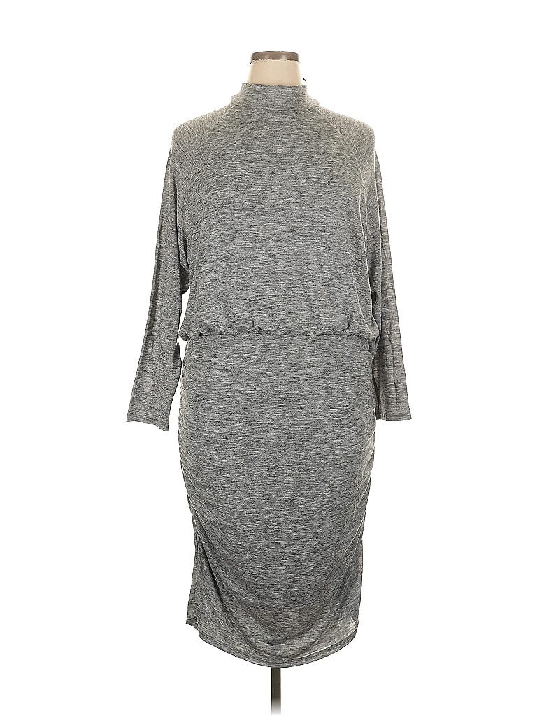 Pre-owned Express Outlet Long Sleeve Turtleneck In Gray