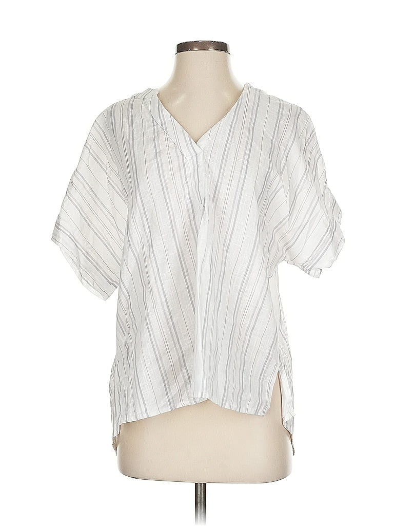 Pre-owned Assorted Brands Short Sleeve Blouse In White
