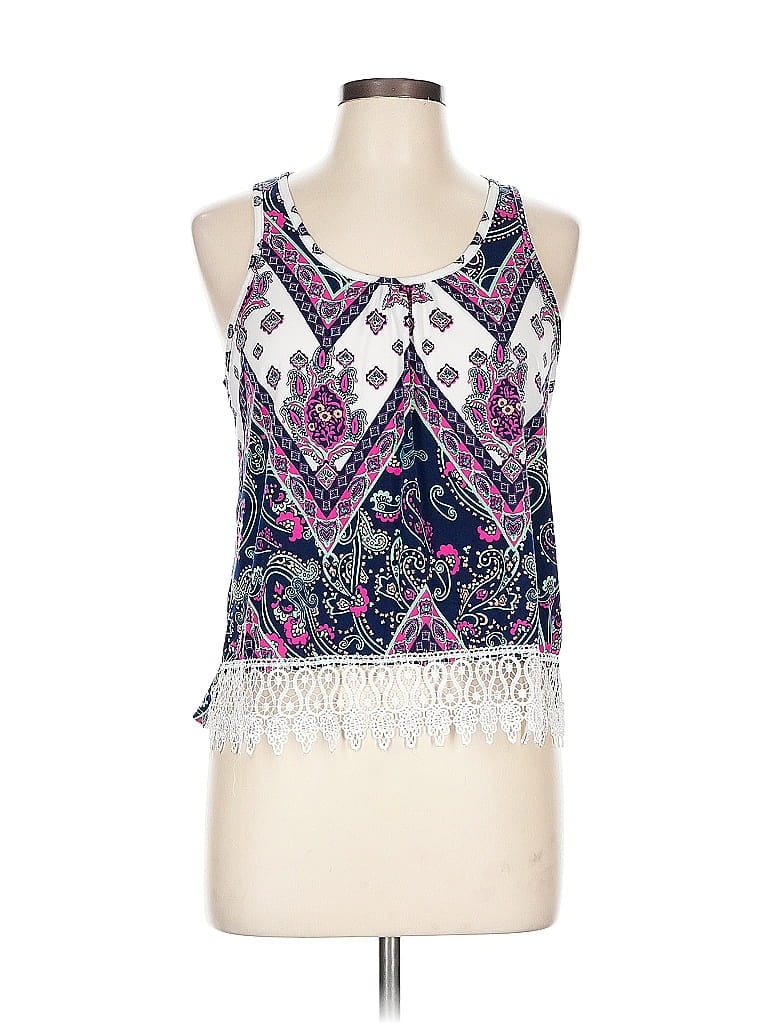 Pre-owned Assorted Brands Sleeveless Blouse In Blue