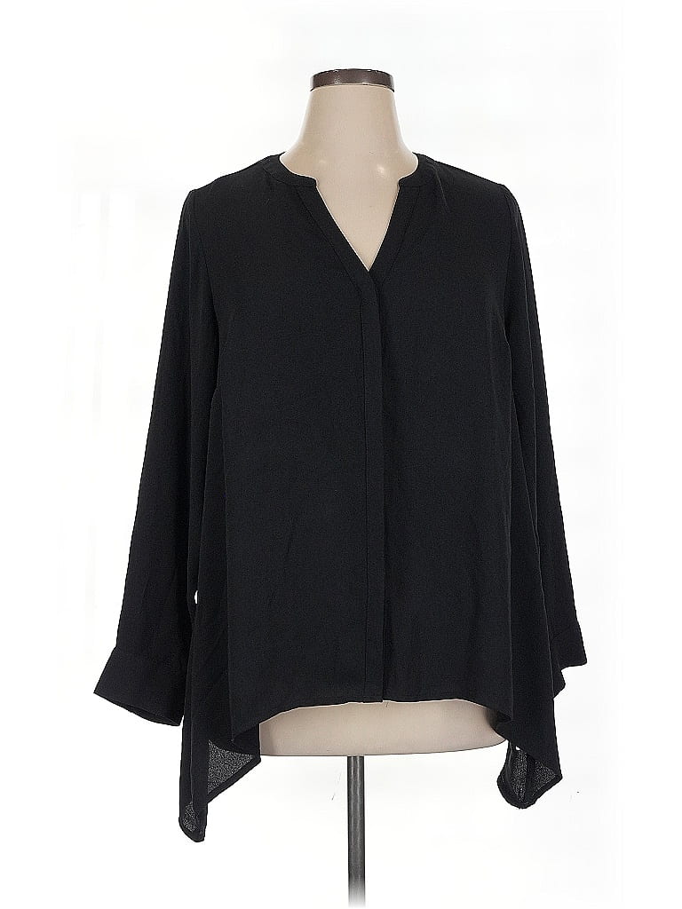 Pre-owned Apt. 9 3/4 Sleeve Blouse In Black