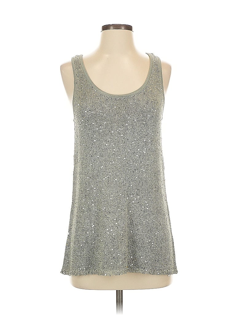 Pre-owned Matty M Sleeveless Top Silver Scoop Neck Tops