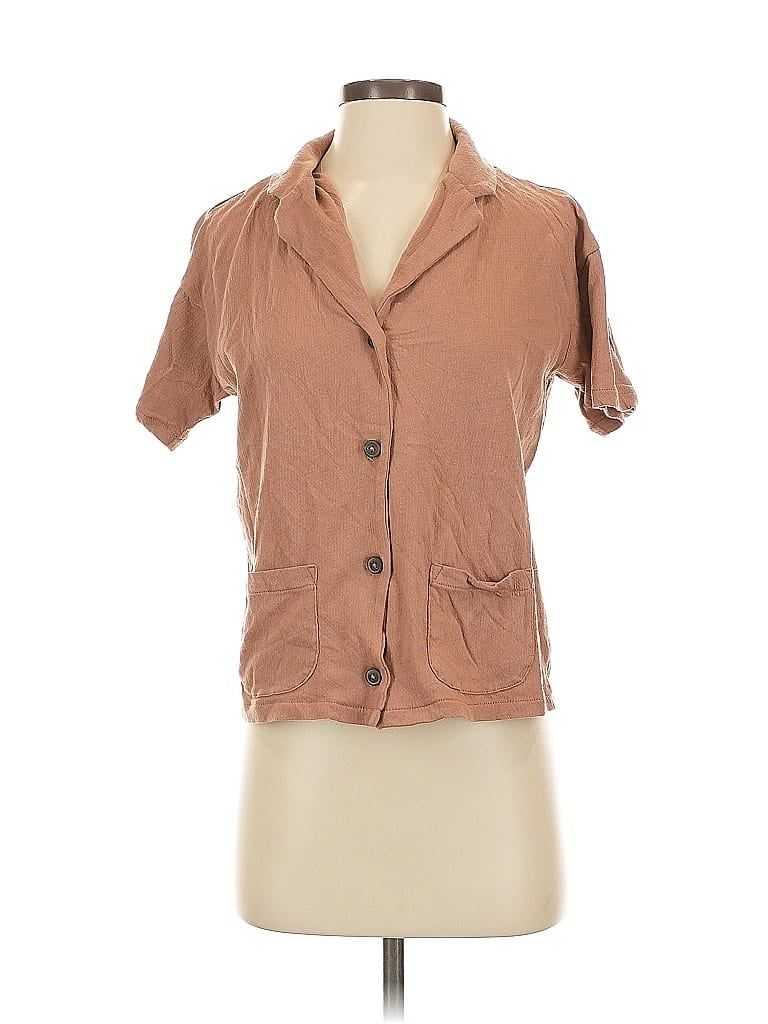 MADEWELL Pre-owned Short Sleeve Blouse In Brown