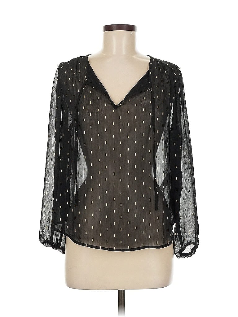 Pre-owned Banana Republic Factory Store 3/4 Sleeve Blouse In Black